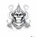 hanuman tattoo design idea