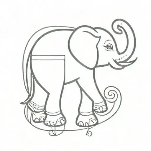 elephant and number 8 tattoo design idea