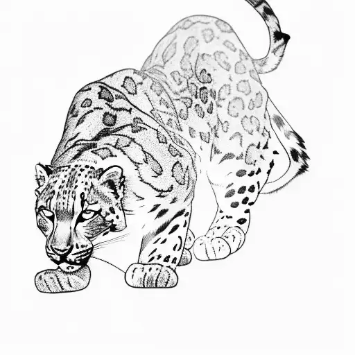 snow leopard tattoo design idea