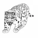snow leopard tattoo design idea