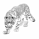 snow leopard tattoo design idea