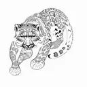 snow leopard tattoo design idea