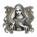 horror nun tattoo design idea