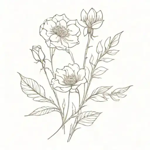Birth Flower January, May, July, August, November  tattoo design idea