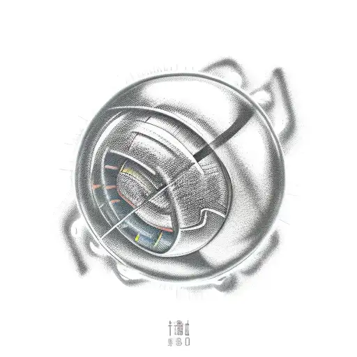 Mechanical dragon ball tattoo design idea