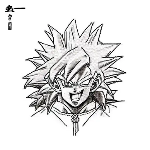 New-school mashup of characters from Dragon Ball, One Piece tattoo design idea