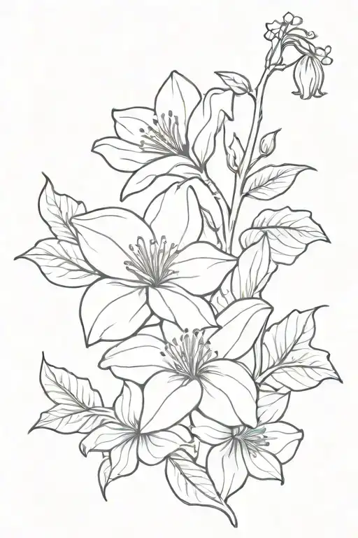 holly flower, marigold flower, morning glory flower, daffodil shower, water lily flower tattoo design idea