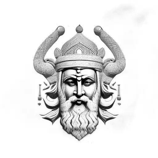 The ancient Iranian god of wisdom and knowledge tattoo design idea