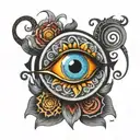 turkish evil eye tattoo design idea