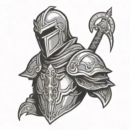 protection paladin Icon tattoo design idea