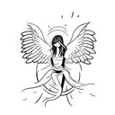 falling angel tattoo design idea
