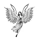falling angel tattoo design idea
