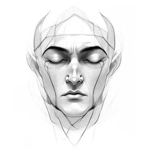 one head with 3 faces, one sad, one happy and the alst one with neutral face tattoo design idea