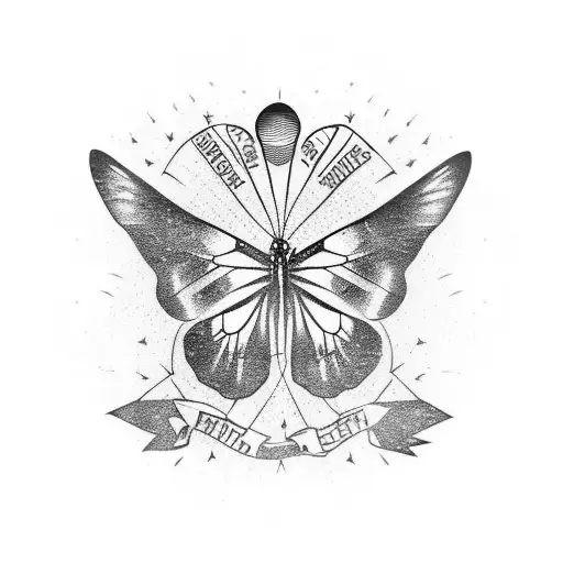 aztech butterfly with the quote it always rains before the rainbow tattoo design idea