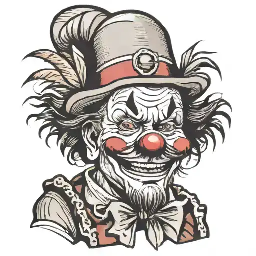 hobo clown face tattoo design idea