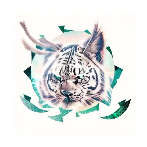 A newspaper collage tattoo featuring various animals in a natural setting tattoo design idea