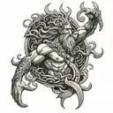 poseidon god tattoo design idea