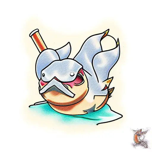 psyduck with magikarp  tattoo design idea