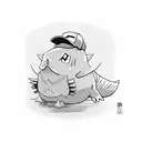 psyduck with magikarp hat tattoo design idea