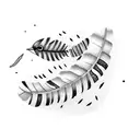 Feather with small birds tattoo design idea