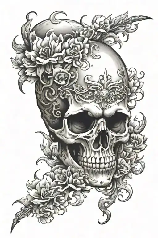 skull Japanese sleeve tattoo tattoo design idea
