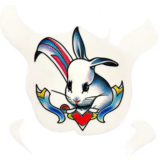 white rabbit tattoo designs
