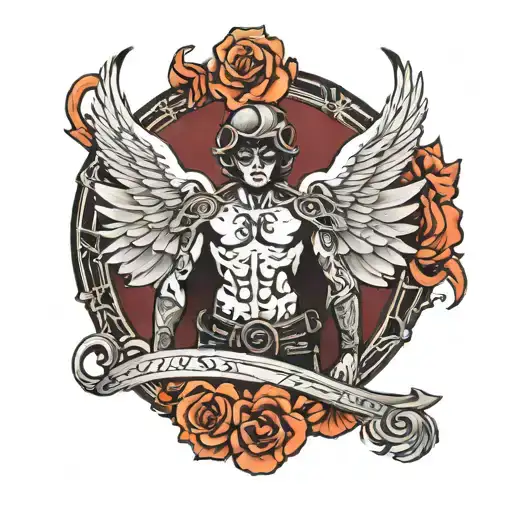 dark angel hell boy tattoo design idea