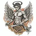 dark angel hell boy tattoo design idea