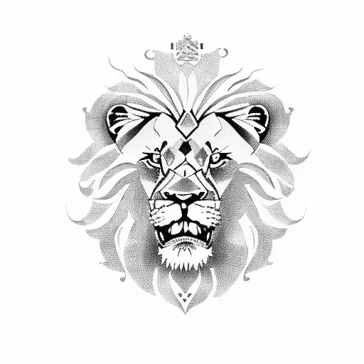 lion with MB BROS  tattoo design idea