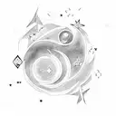 black and white aquarius wave sign with star constellation  tattoo design idea