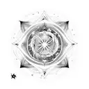 black and white aquarius wave sign with star constellation  tattoo design idea