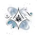 black and white aquarius wave sign with star constellation  tattoo design idea