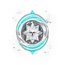 black and white aquarius wave sign with star constellation  tattoo design idea