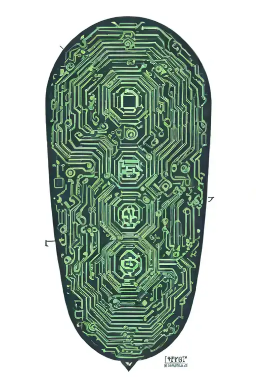Incorporate binary code into a circuit board design. tattoo design idea