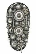 Technology themed sleeve with various types tattoo design idea