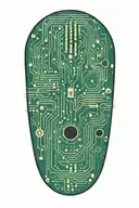 Incorporate binary code into a circuit board design tattoo design idea