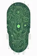 Incorporate binary code into a circuit board design. tattoo design idea