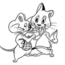 tom and Jerry matching tatoo tattoo design idea