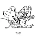 tom and Jerry matching tatoo tattoo design idea