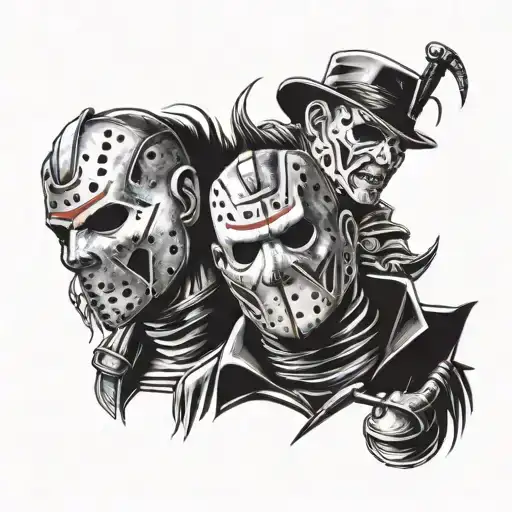 Jason Voorhees, Freddy Krueger, Michael Myers tattoo design idea