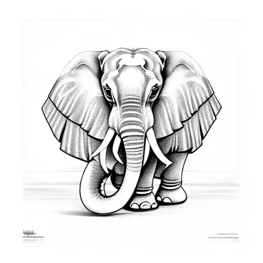 thai Elephant with Dok koon flowers tattoo design idea