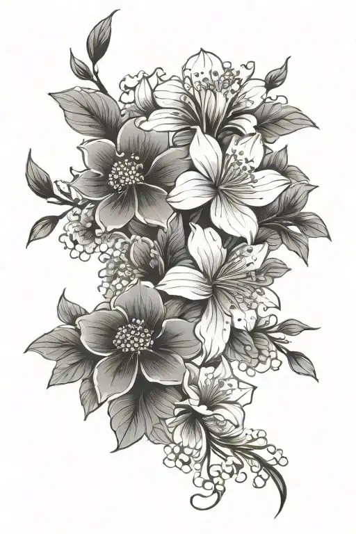 japanese floral patterns tattoo design idea
