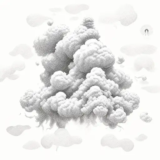 text "noxious fumes" in a toxic cloud  tattoo design idea