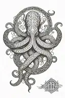 celtic cosmic lovecraftian octopus tentacles tattoo design idea