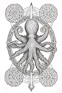lovecraft space celtic octopus tattoo design idea