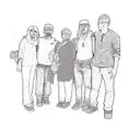 outline of a group of people posing for a picture tattoo design idea
