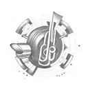 Barbell with musical notes as weights tattoo design idea