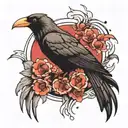 Japanese crow  tattoo design idea