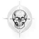 a skull, cut in half horizontally, with a labyrinth instead of a brain tattoo design idea