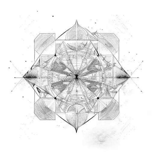 Leonardo da Vinci themed map of the stars  tattoo design idea